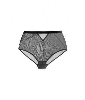 PANTS BRIEFS LE JOURNAL INTIME "VELVET" HIGH-WAISTED BRIEFS (BLACK)